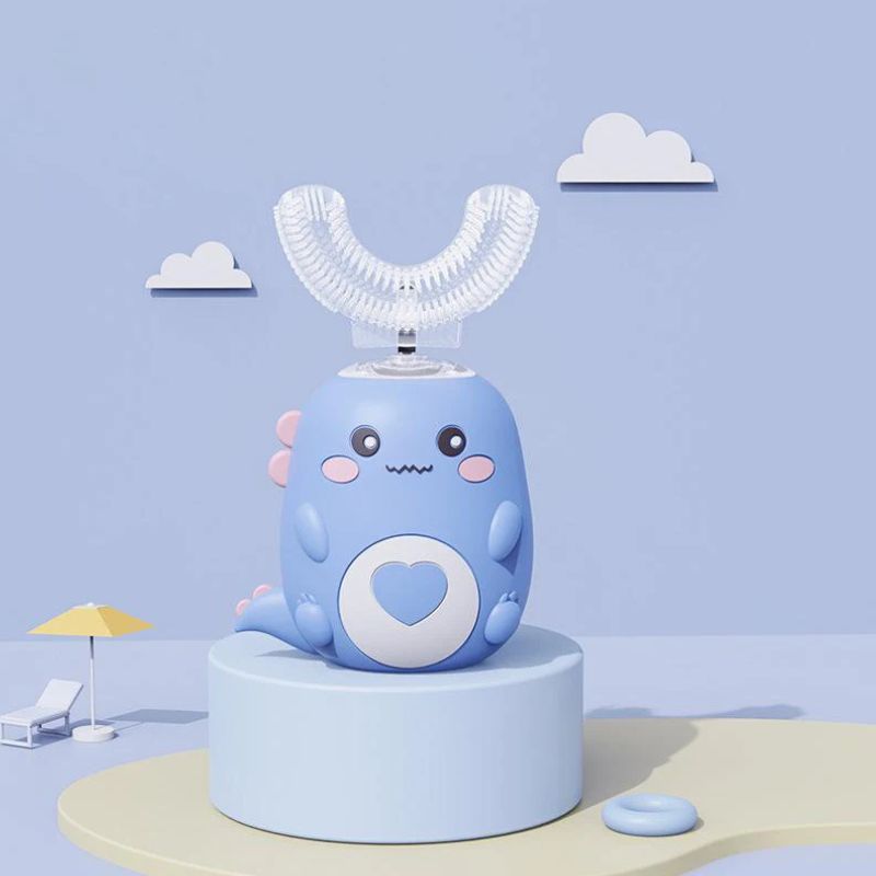 Blue Dino U-shaped Electric Toothbrush for Kids