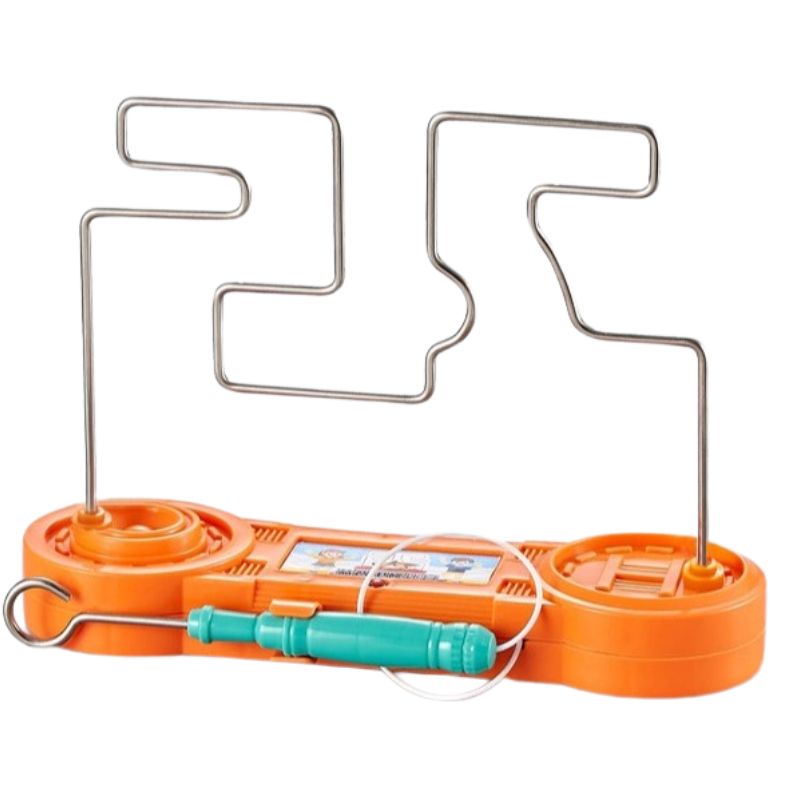 Vibrant Orange Electric Maze Focus Game.