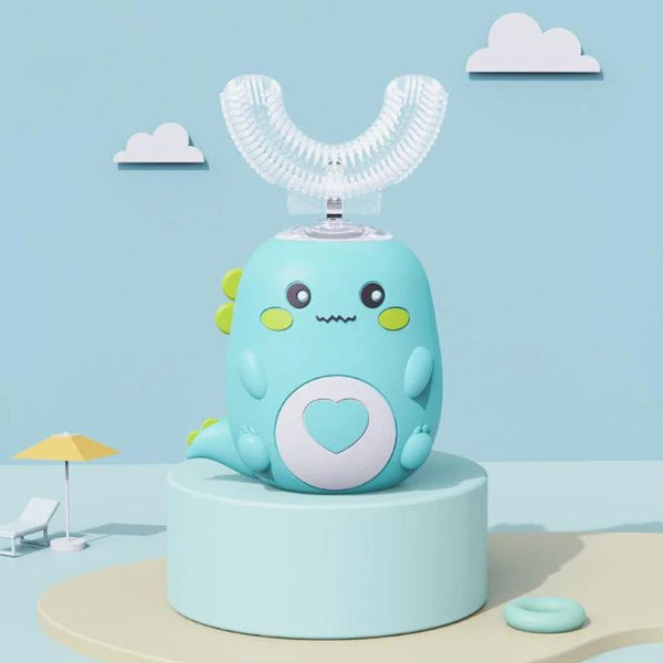 Green Dino U-shaped Electric Toothbrush for Kids