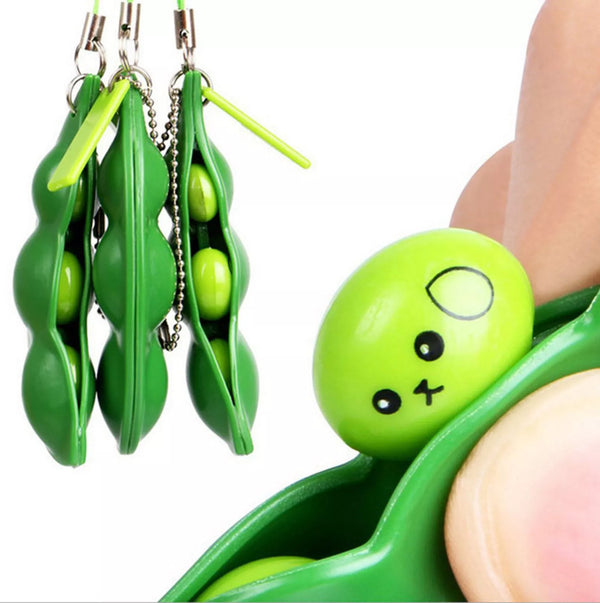 Super Cute Pea Pod Keychain Fidget Toy