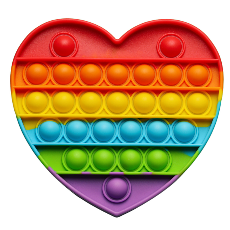 Rainbow Heart Pop It Fidget Toy